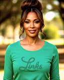 Links Script Rhinestone Long Sleeve Tee
