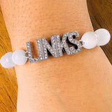 Links Block Letter Bracelets
