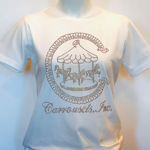 Carrousels Logo Short Sleeve Tee - Gold Rhinestone