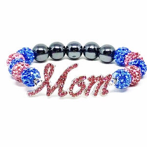 Jack and Jill Pink Crystal Mom Bracelet