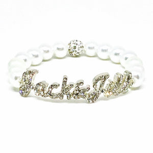 Jack and Jill Crystal Clear Script Bracelet