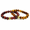 Red and Brown Tiger's Eye Bracelet Set