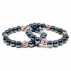 Grey Hematite Breast Cancer Awareness Bracelet Set